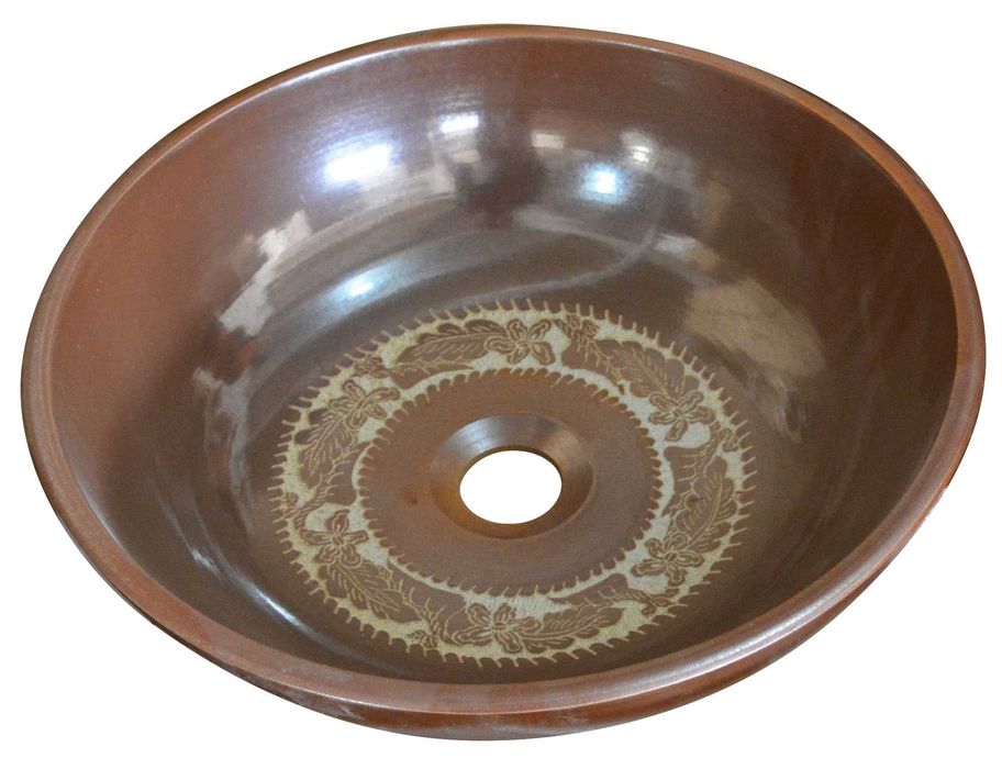 Декоративний керамічний умивальник YOKOZUNA з ручним розписом 13*41см