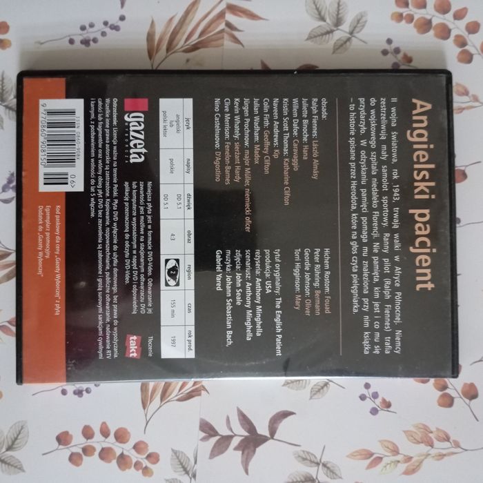 Angielski pacjent, film DVD, stan bdb