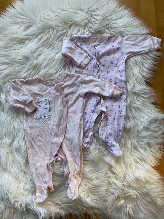 Pajacyki niemowlęce dla dziewczynki 2 sztuki zapinane na zatrzask