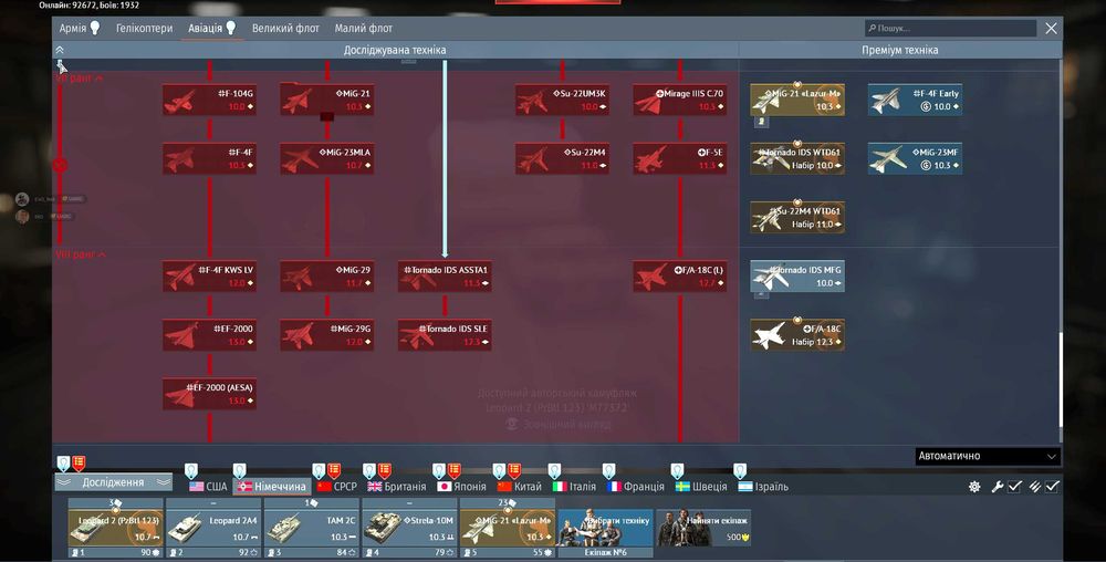 Продам акаунт WarThunder