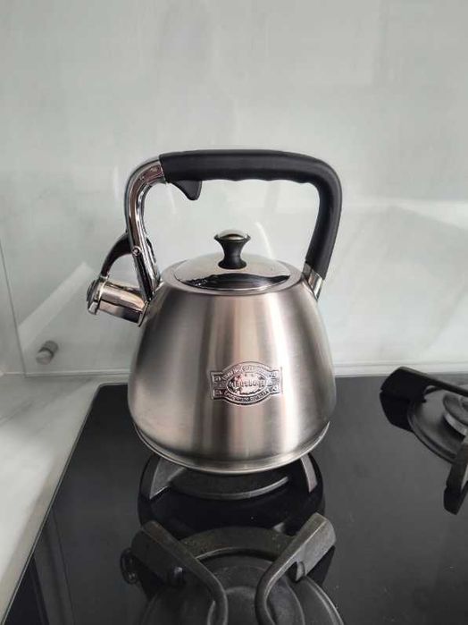 Mocny Trwały Czajnik Na Gaz Indukcja Stalowy Z Gwizdkiem 3L Srebrny