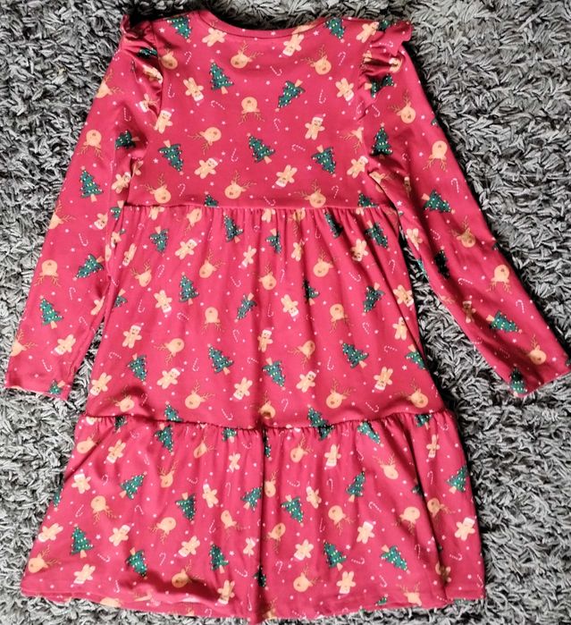 Vestido Natal 6-7 Anos Aveludado Menina