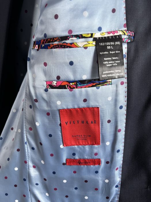 Garnitur Vistula Red Super Slim 50L – Vitale Barberis Canonico, 100% wełna Super 110’s