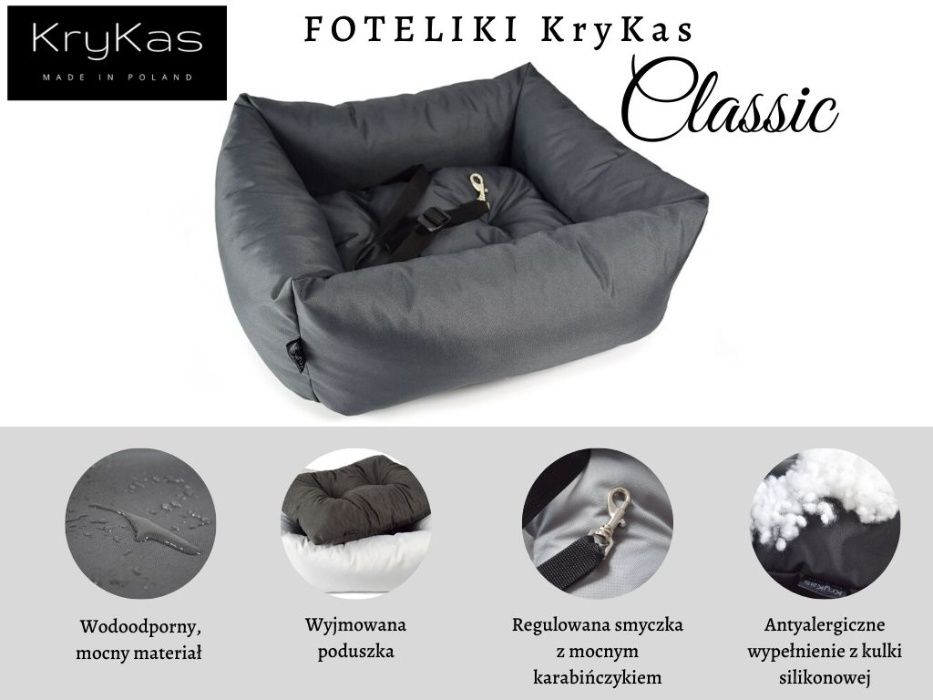 Fotelik samochodowy dla psa kota - legowisko do auta NOWOŚĆ