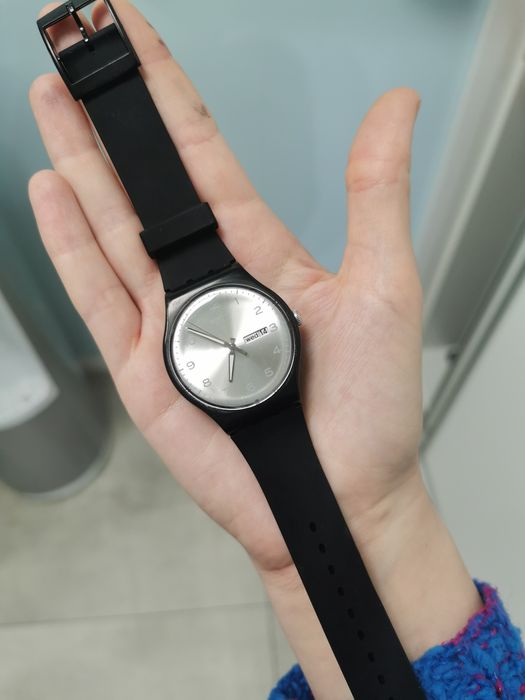 Zegarek swatch New gent 41mm czarny srebrny unisex