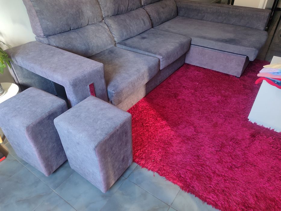 Sofá 2 lugares com chaise long