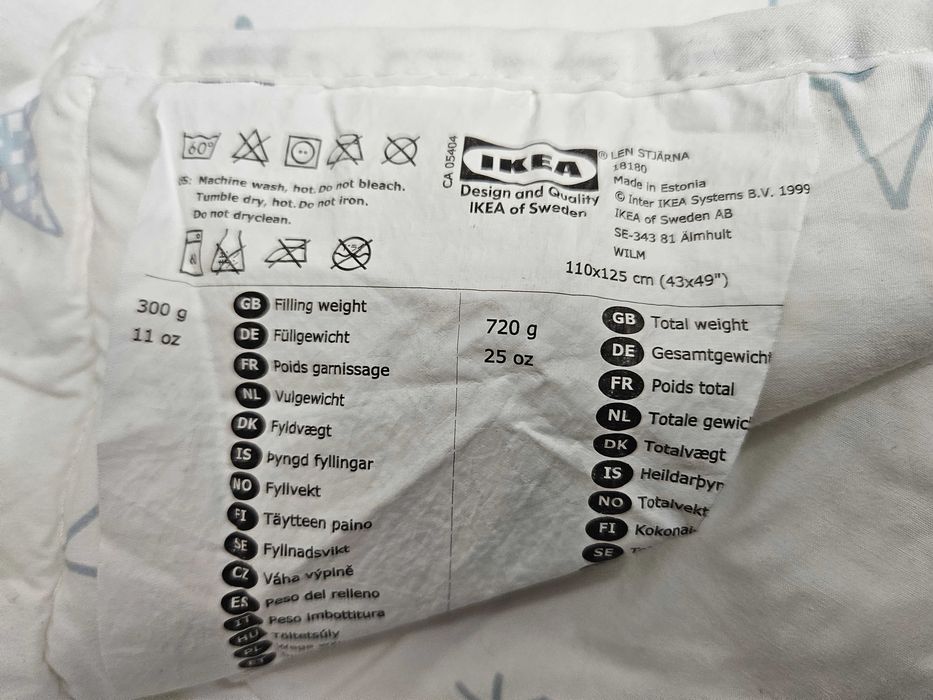 Pościel kołdra Ikea dziecięca Len Stjarna 125x110 cm + FANTASIDJUR