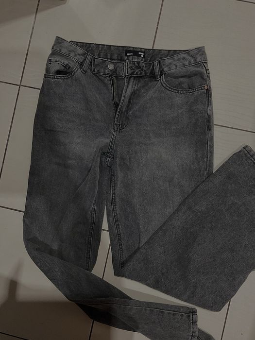 Spodnie szerokie z szersza nogawka szare