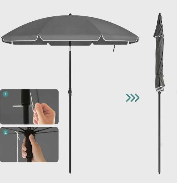 Nowy parasol / śr. 160cm /  uchylny / regulowany / SONGMICS / W1220!