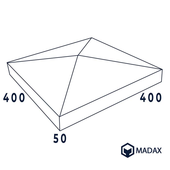 Daszek czterospadowy ogrodzeniowy 40x40x5 MADAX