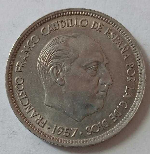 Moeda Espanha 50 Pesetas 1957 - Francisco Franco