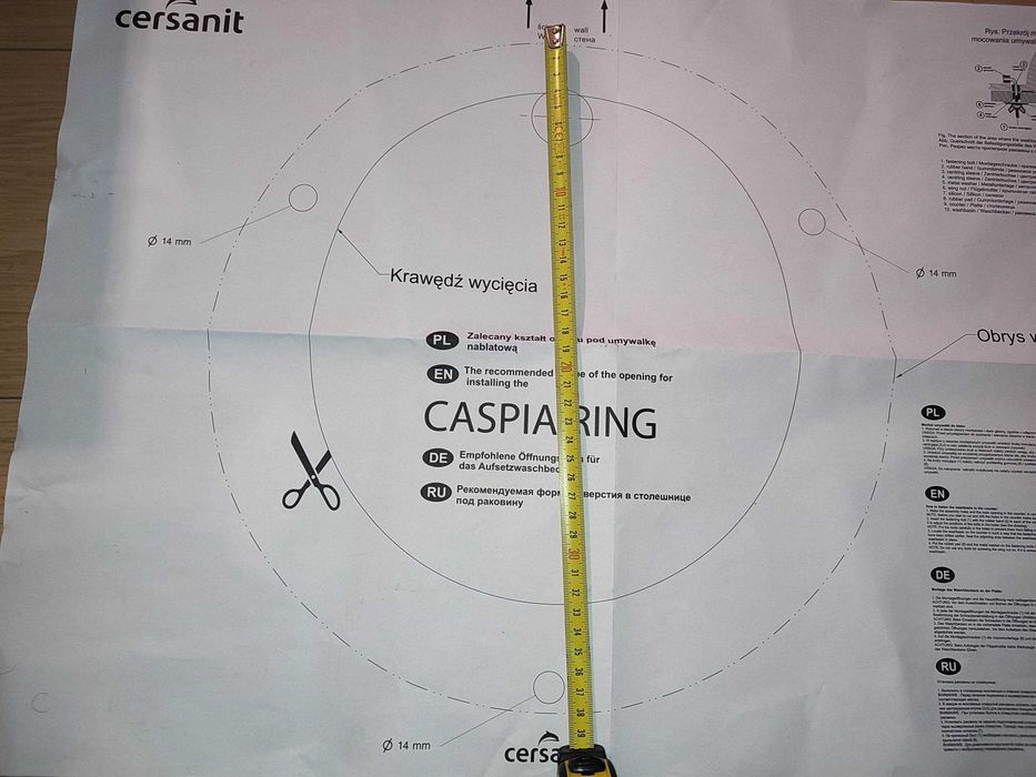 Umywalka łazienkowa Cersanit nablatowa Caspia 44