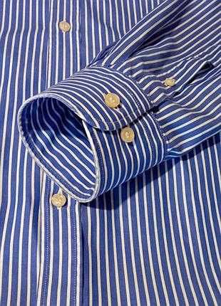 Сорочка чоловіча блакитна в білу смужку paul & shark довгий рукав xxl