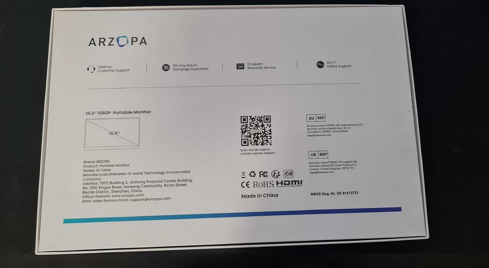 Monitor przenośny ARZOPA S1 Table 15,6"
