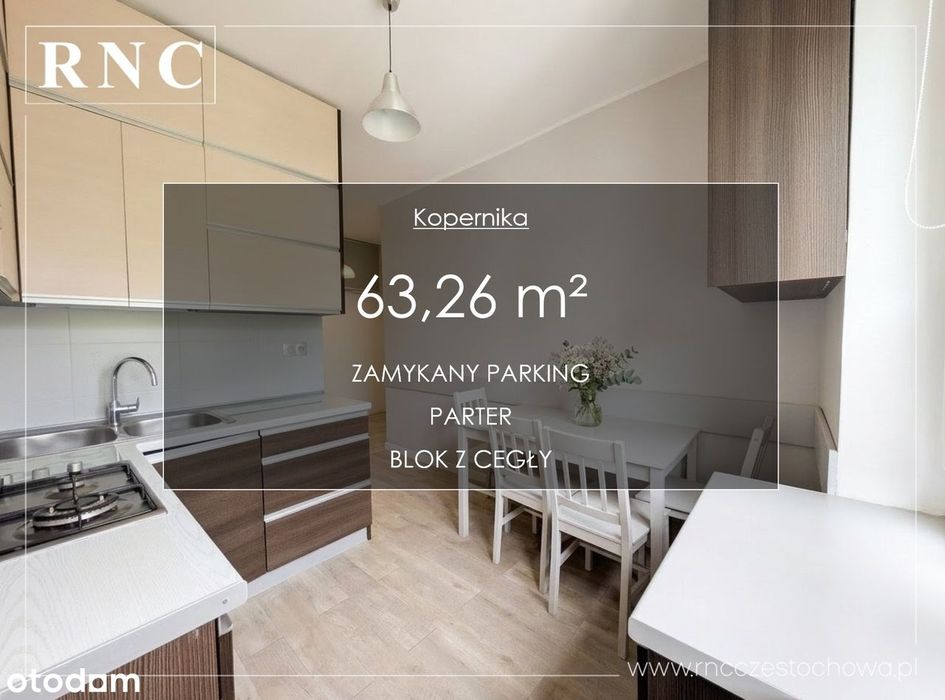 REZERWACJA | ul. Kopernika | Zamykany parking | Trzy pokoje | 63,26 m²
