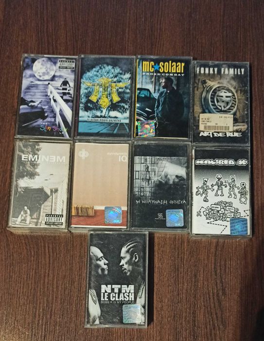 Kasety rap, hip hop oryginalne. Kaliber 44, Eminem, MC Solaar, Fonky Family