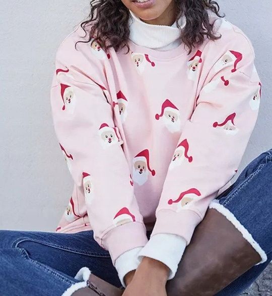 B.P.C bluza świąteczna różowa w mikołaje r.56/58