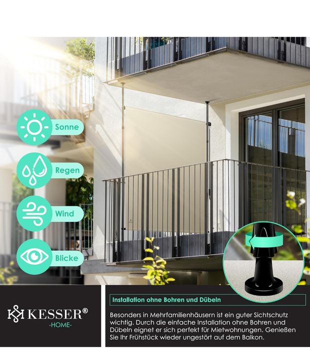 2 Toldos verticais-marca alemã kesser -para exterior,varanda,jardim