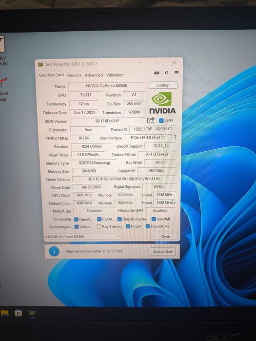 Ноутбук Acer Aspire 3, mx550. Игровой