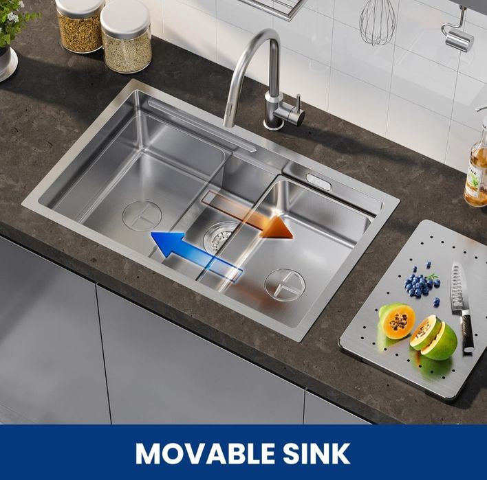 Pio / Banca de Cozinha Embutir Inox 70x44 Multifunções - Nova