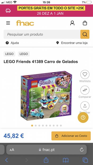 Lego friends gelataria com caixa