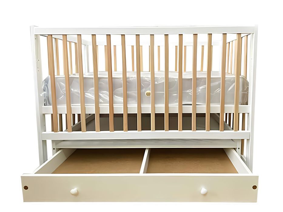 Ліжечко дитяче Софія Колір Білий з Натуральним