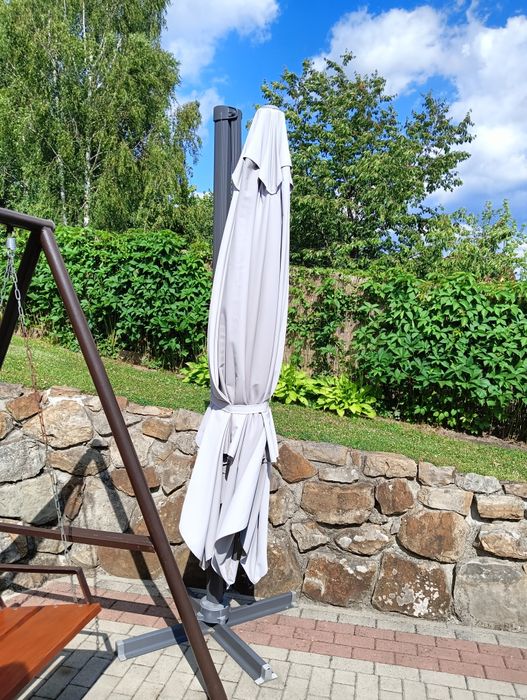Parasol ogrodowy 3x3 szary