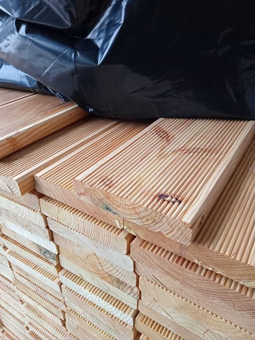 Deska tarasowa ryflowana 28mm modrzew fiński
