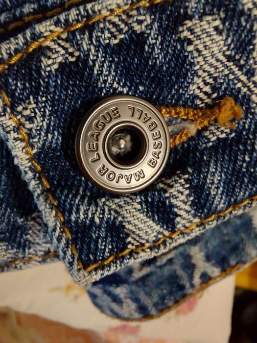 Стильна джинсова куртка NY Yankees oversize унісекс