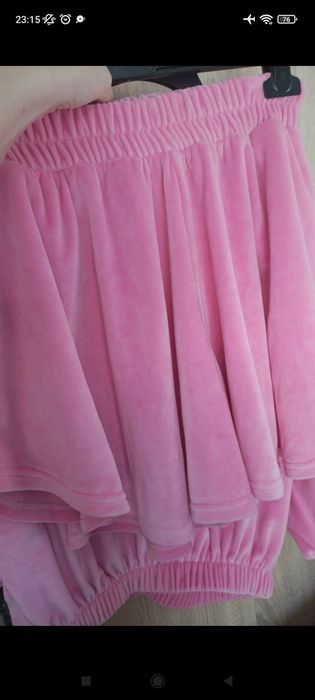 Komplet welurowy cukierek cukierkowy róż UNI