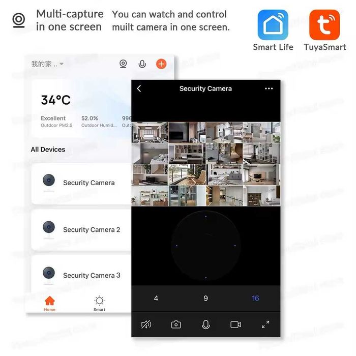 Wifi Камера Tuya 2mp відеонагляд відеоняня туя smart life Бездротова