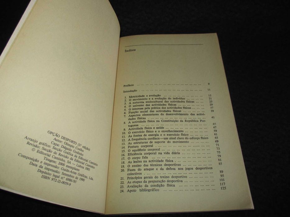 Livro Opção Desporto Olímpio Coelho