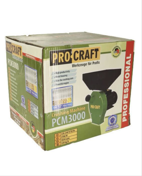Кормоподрібнювач Procraft PCM3000 2500 Вт, зернодробарка, крупорушка для зерна, 240 кг/год