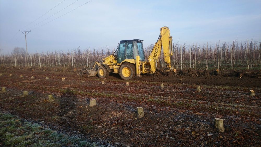 Wyrywanie sadów. Usługi koparko-ładowarką