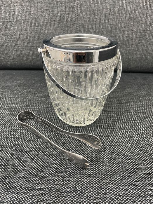 Glass Ice Bucket with Spoon (New)