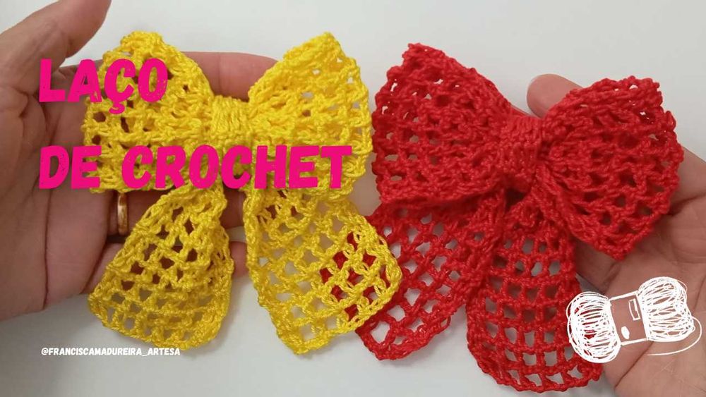 Laço de crochet para cabelo