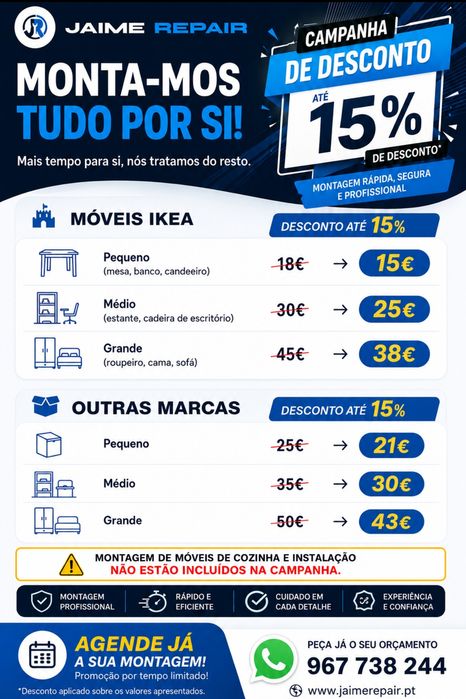 Montagem de Móveis IKEA, Leroy Merlin e Conforama - Lisboa e Margem Sul