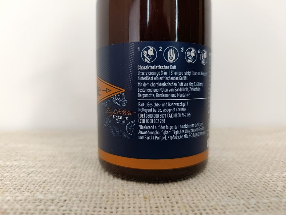 King C. Gillette 3w1 – szampon do brody, twarzy i włosów 350 ml – nowy