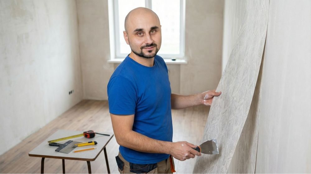 Поклейка шпалер 100 грн/м2