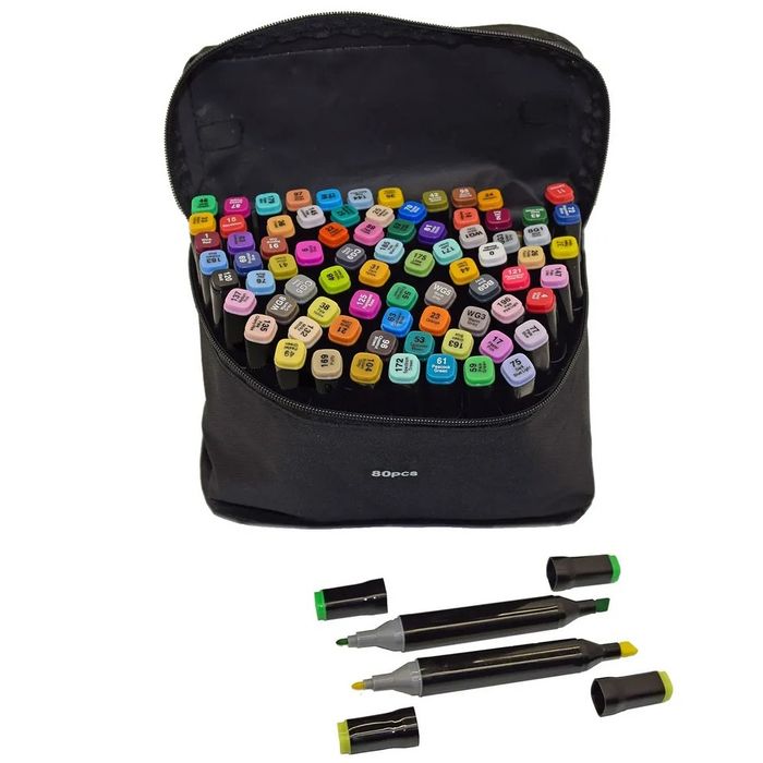 Набір скетч маркерів для малювання Touch 24 - 262 шт двосторонні флом