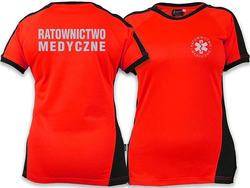 Koszulka ratownicza FLUO damska odblaskowa FUNKCYJNA (L)