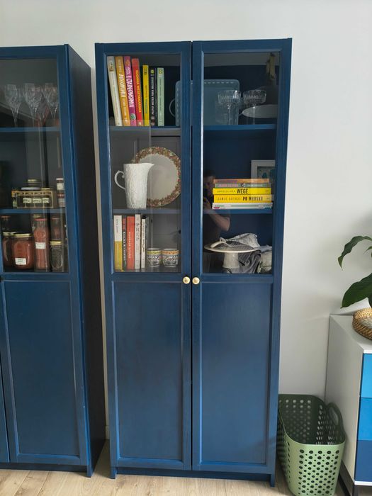 Ikea Billy Oxberg 2 Regały pomalowane na granat