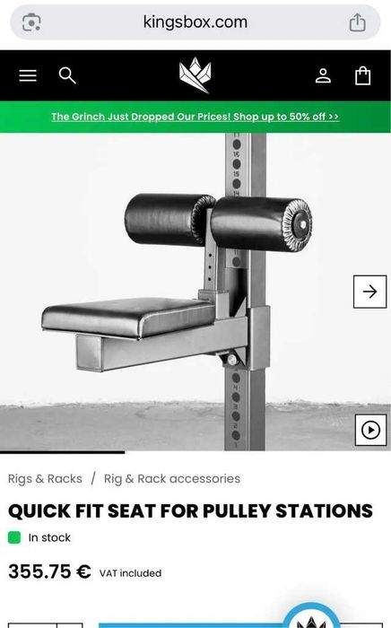 Assento para pulldown em rack de musculação Kingsbox