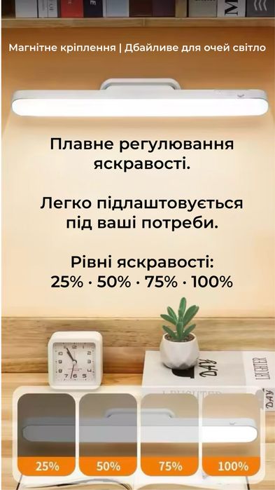 Акумуляторна магнітна лампа з пультом, світлодіодна лампа