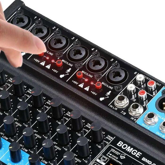 Потужний 8-канальный аудио микшер с Bluetooth, USB-записью и эффектами