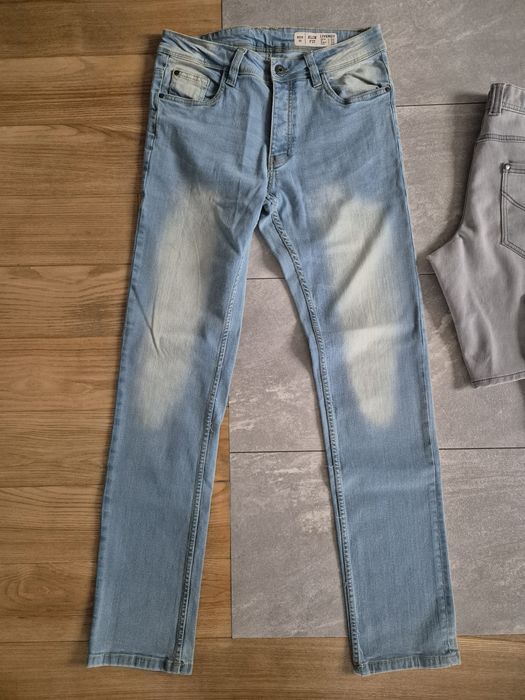 Zestaw 4x spodnie spodenki męskie M L granatowe denim jeans