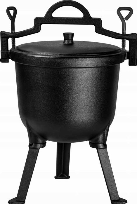 Kociołek myśliwski Garnek żeliwny 8L Ognisko Grill Pieczonki Garczek