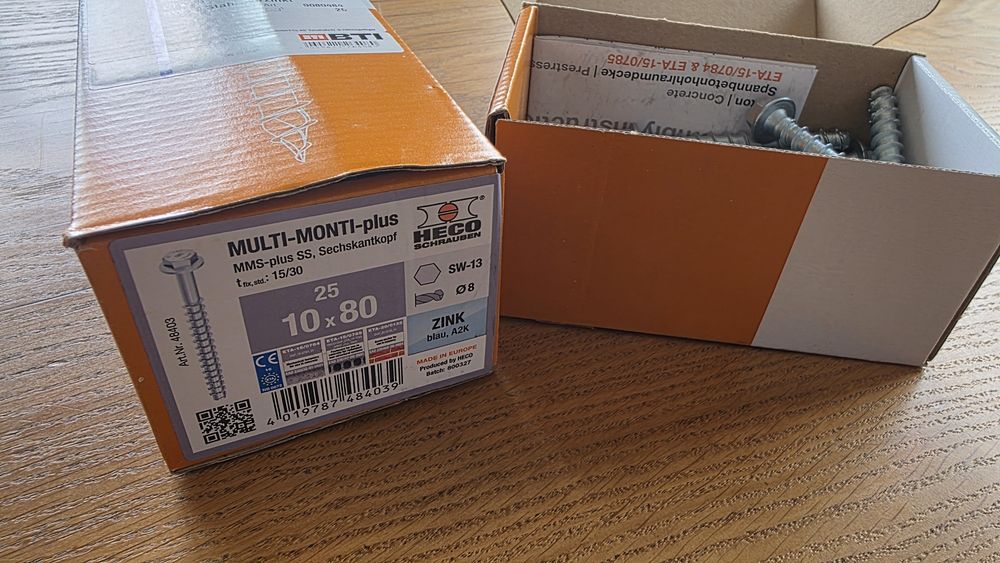 HECO MULTI-MONTI-plus 10×80  NOWE śruby kotwy