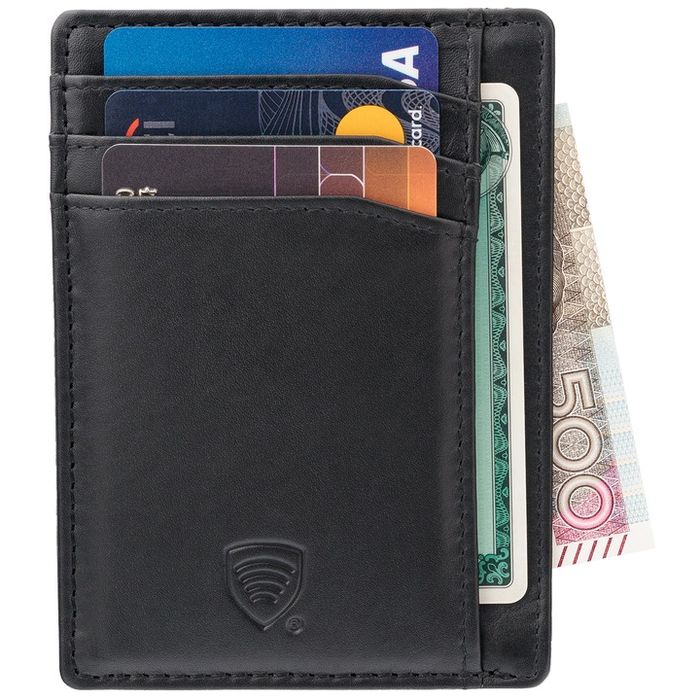 Mały Portfel Męski Slim Ochrona Rfid Karty Kredytowe Skóra Naturalna K