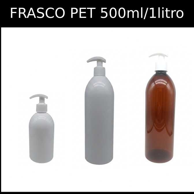 Frascos PET com doseador- 500ml e 1 litro